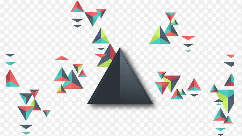 三棱锥和三角形装饰漂浮素材