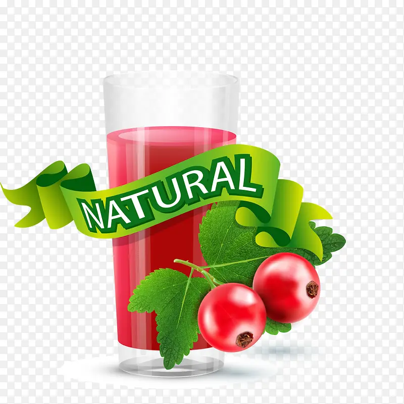 纯天然蔓越莓果汁矢量