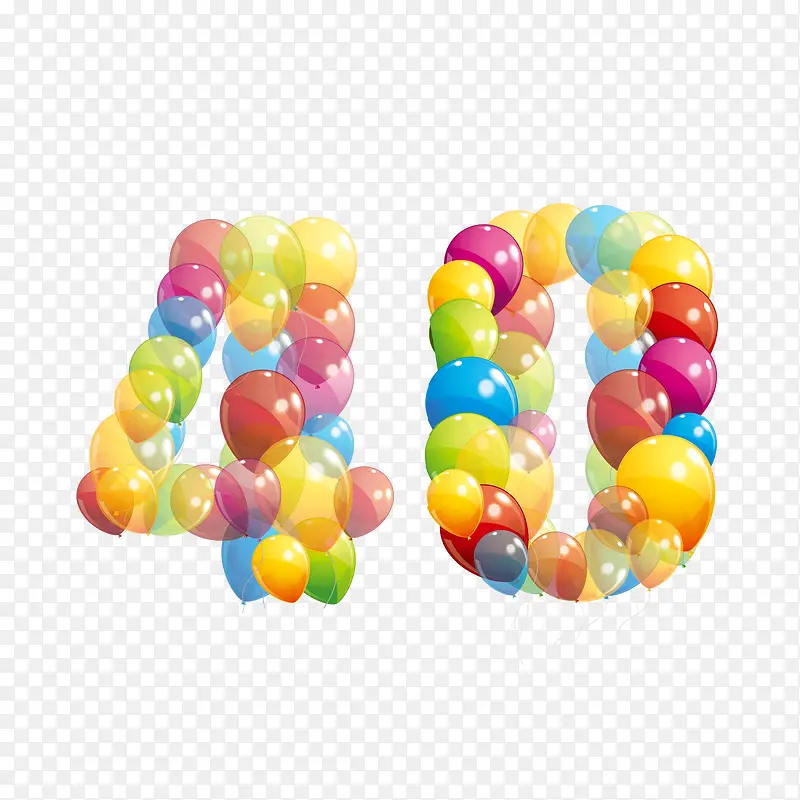 彩色气球数字设计