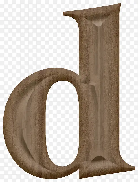 木质雕刻衬线体字母d