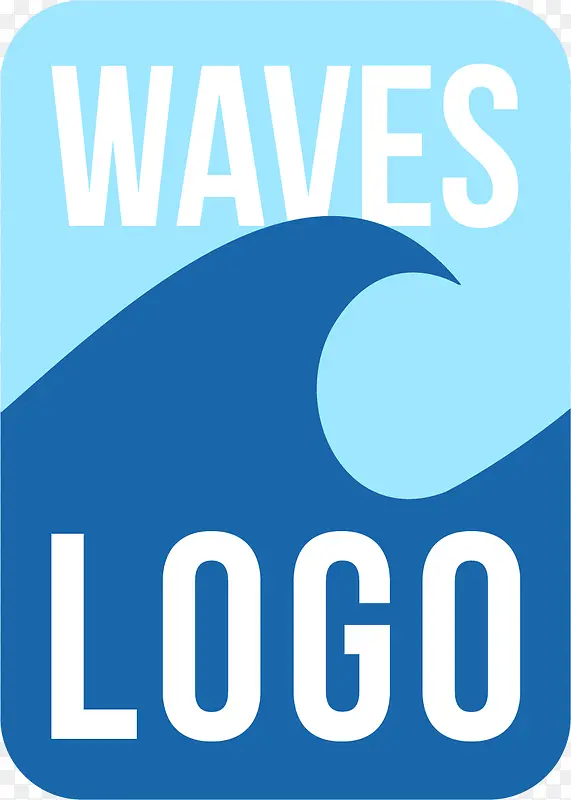蓝色海浪标识logo设计