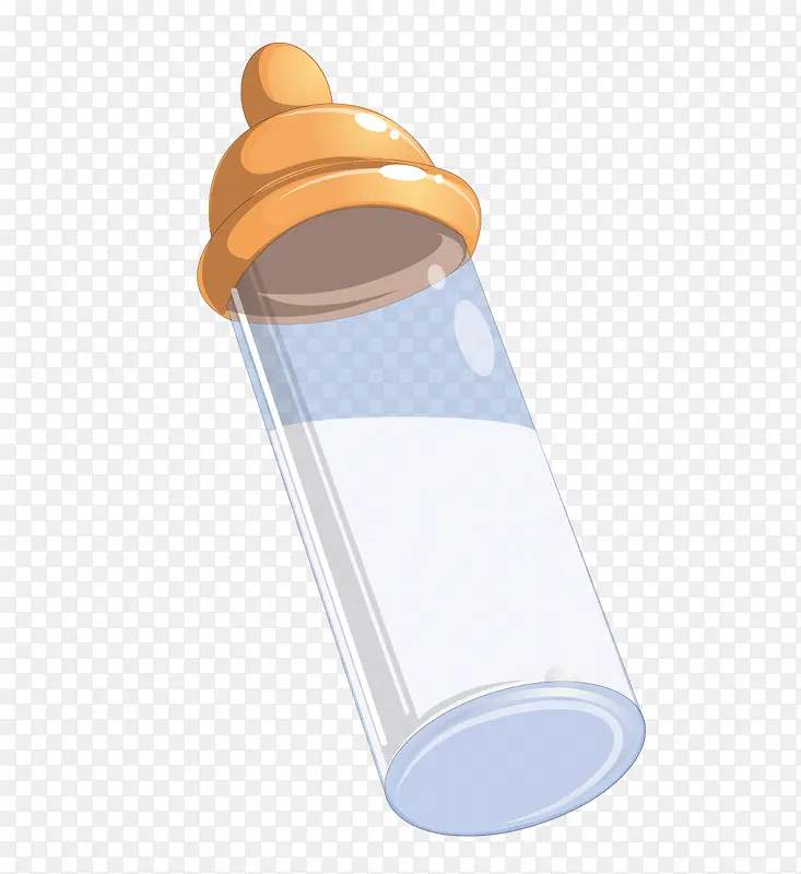 矢量透明玻璃奶瓶