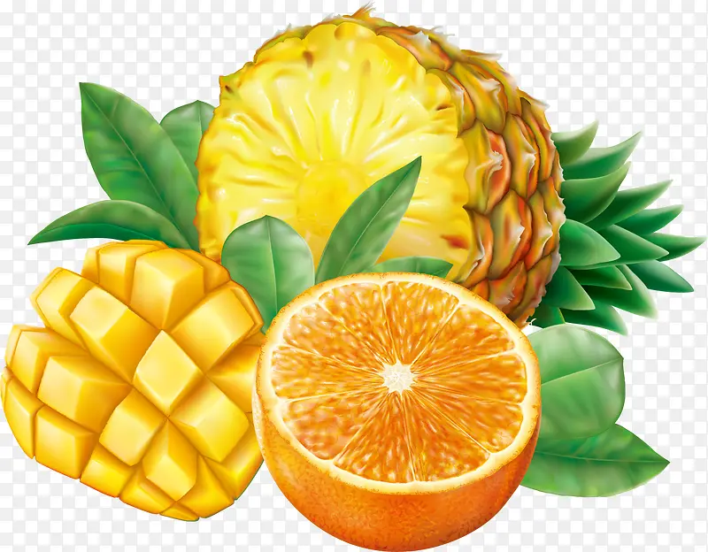 诱人菠萝芒果橙子
