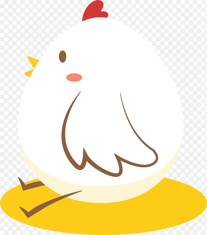 白色可爱卡通彩蛋小鸡