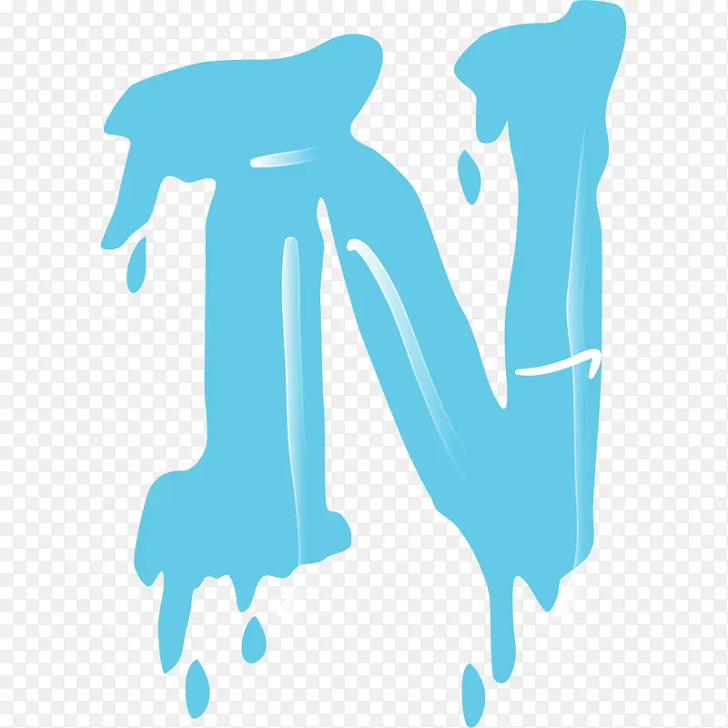 蓝色水滴字母N