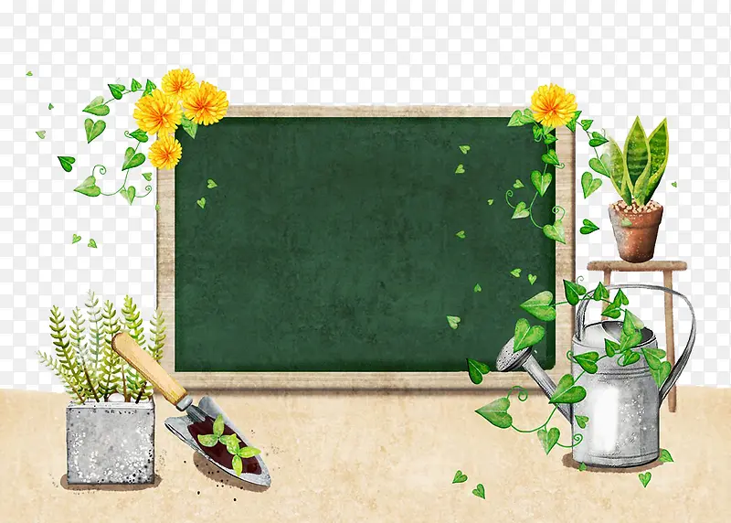 黑板和植物