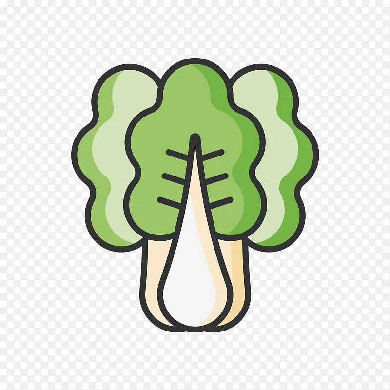 绿色手绘线稿蔬菜元素