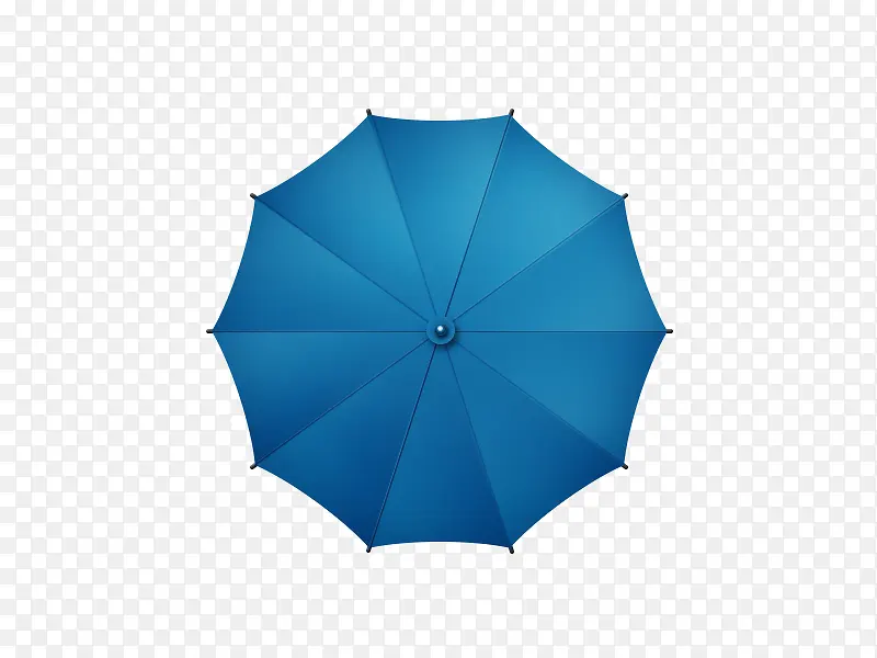 手绘蓝色卡通小雨伞