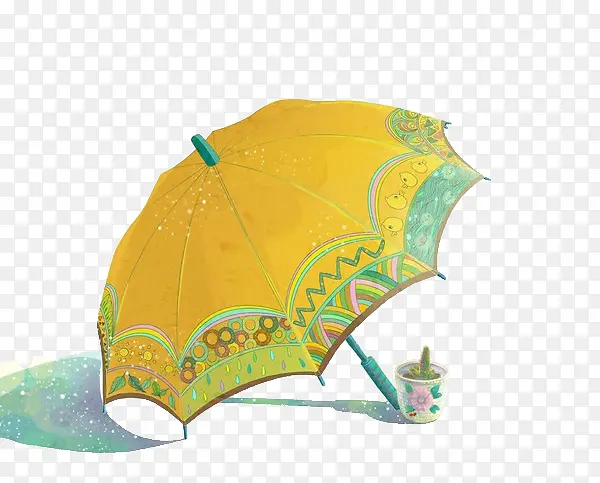 小清新  唯美 手绘  雨伞