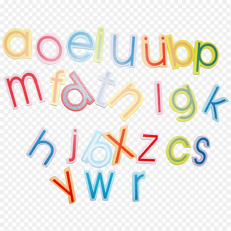 彩色卡通拼音字母