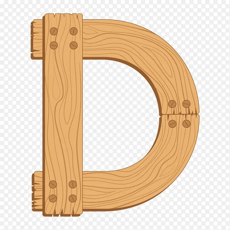 木板字母D