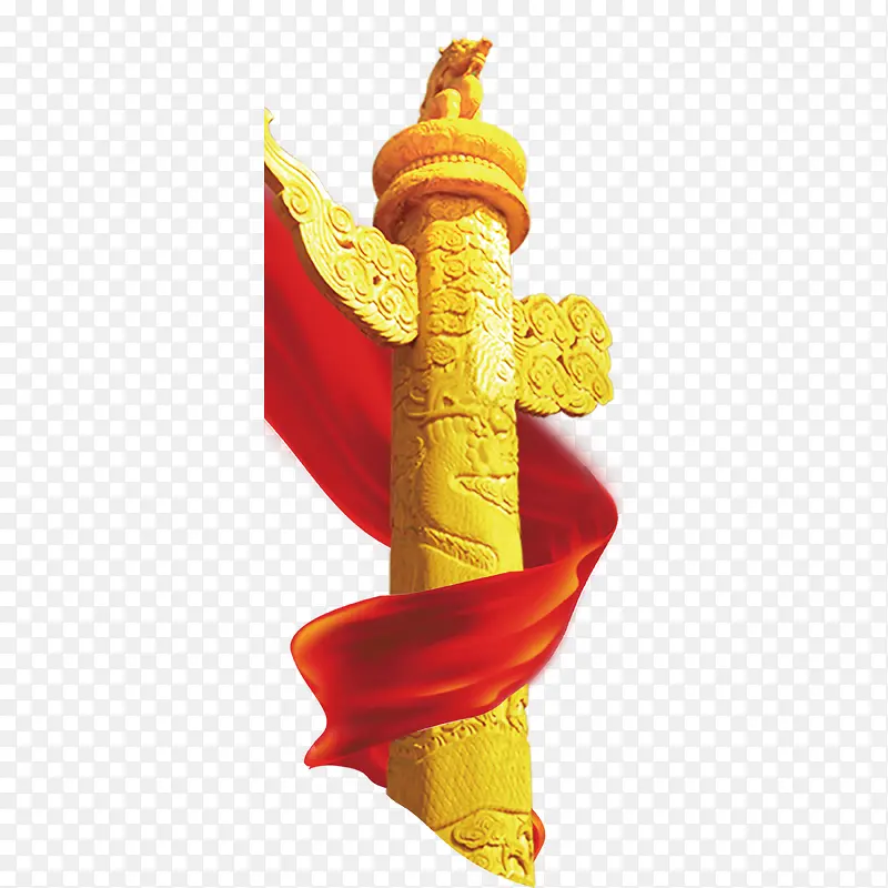 金色石柱装饰图案