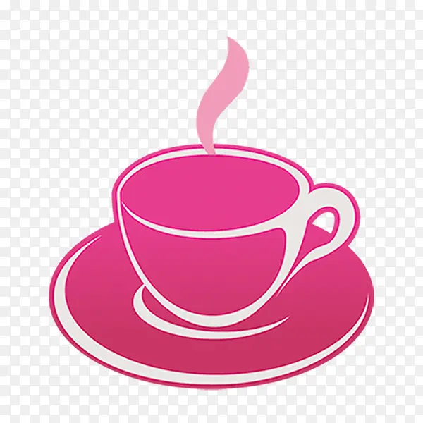 粉色咖啡茶杯矢量素材