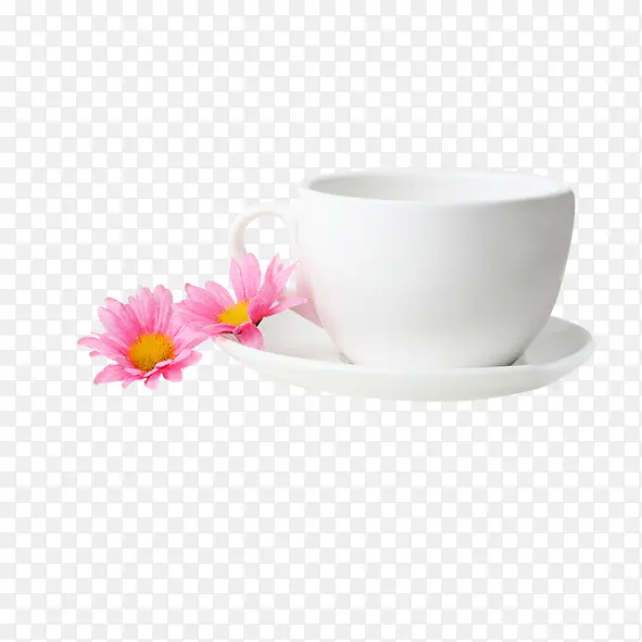 咖啡杯和花