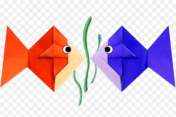 实物彩色折纸鱼