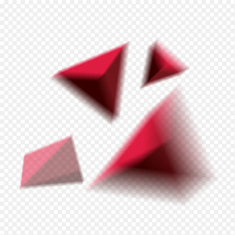红色炫彩三角节日元素