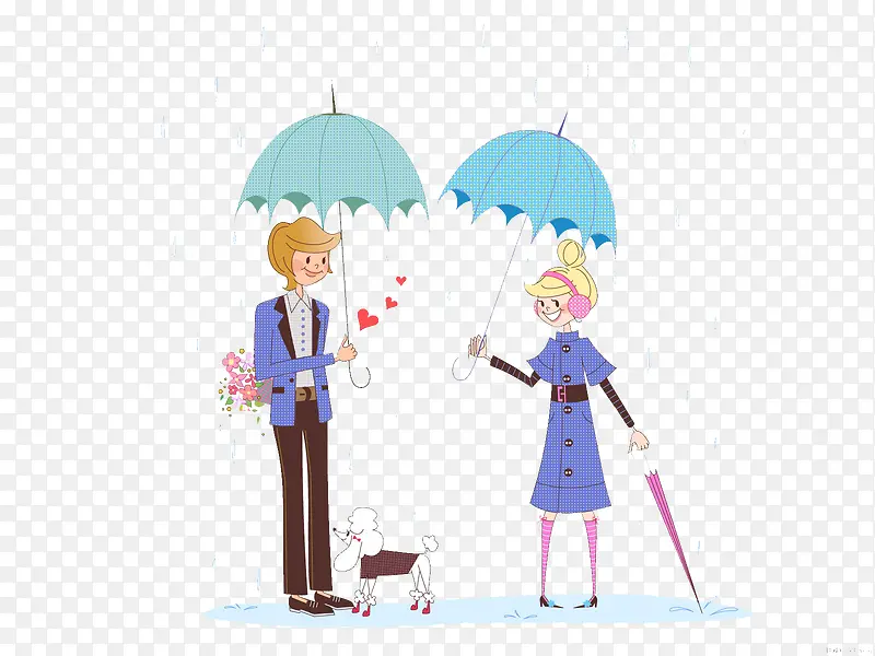 打着雨伞的情侣