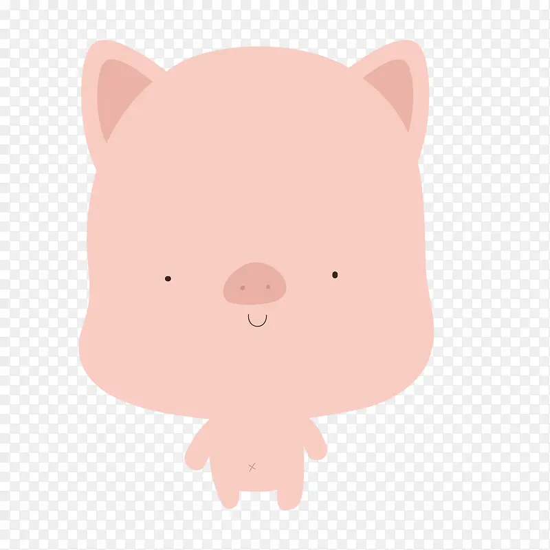 粉色小猪矢量手绘