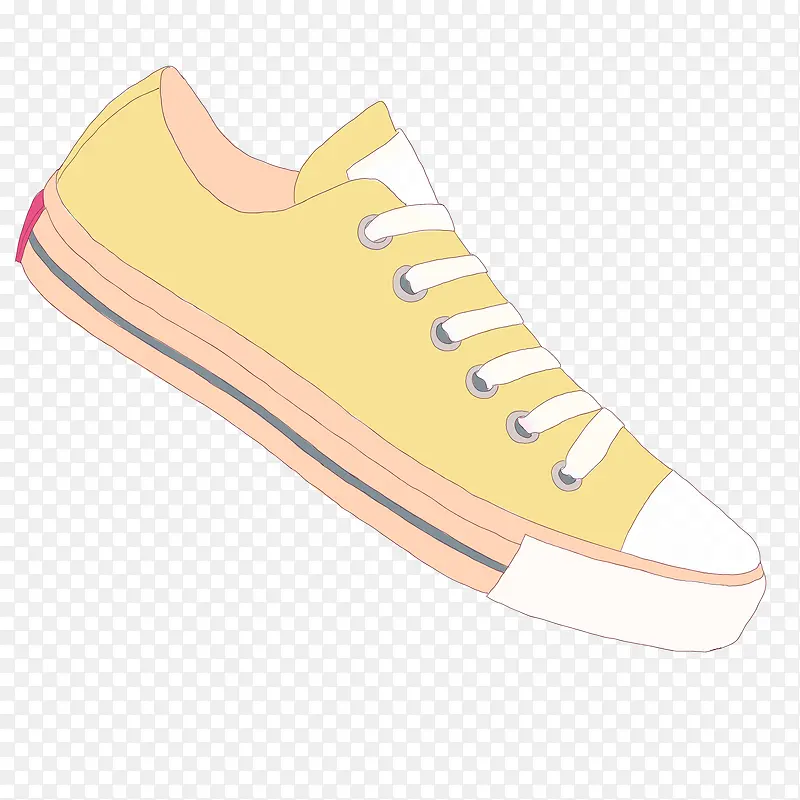 卡通黄色的女性休闲鞋设计