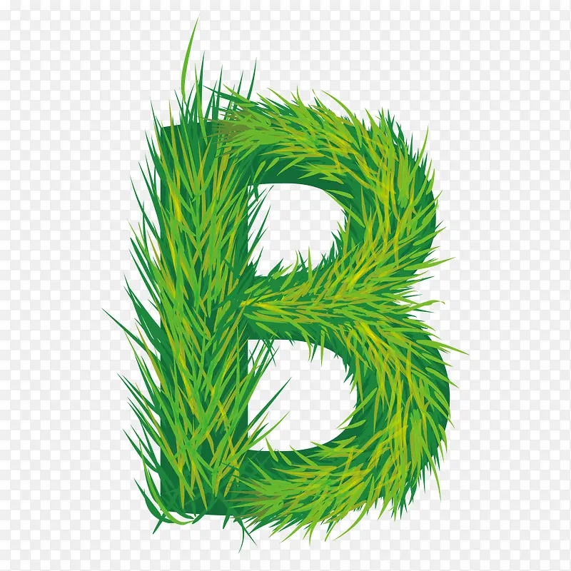 草地创意字母B