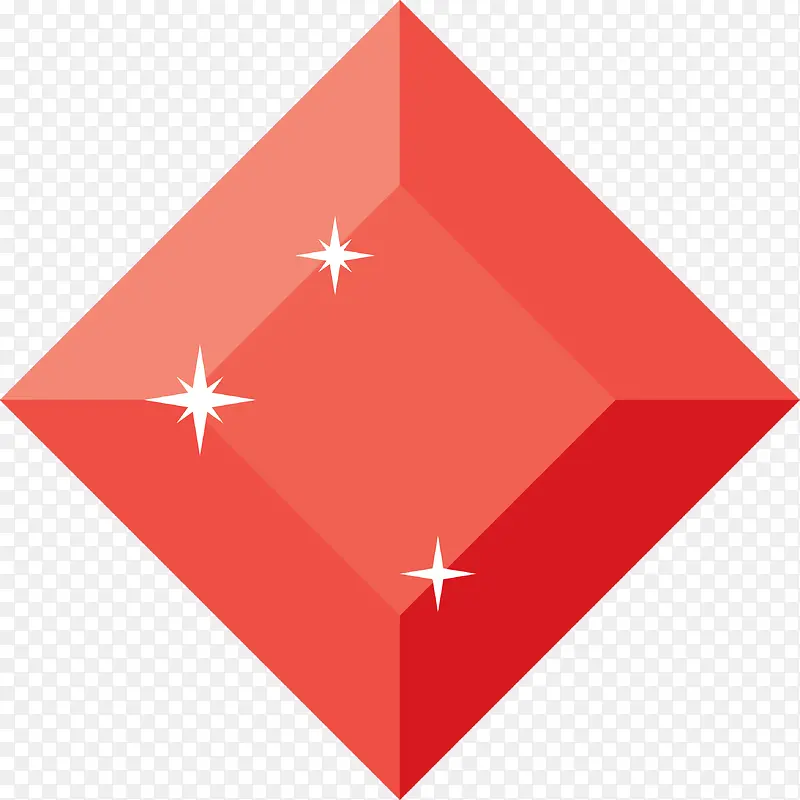 红色钻石创意矢量图