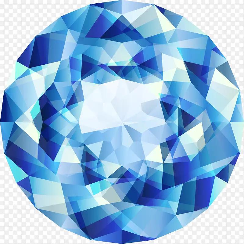 蓝色卡通水晶宝石素材图
