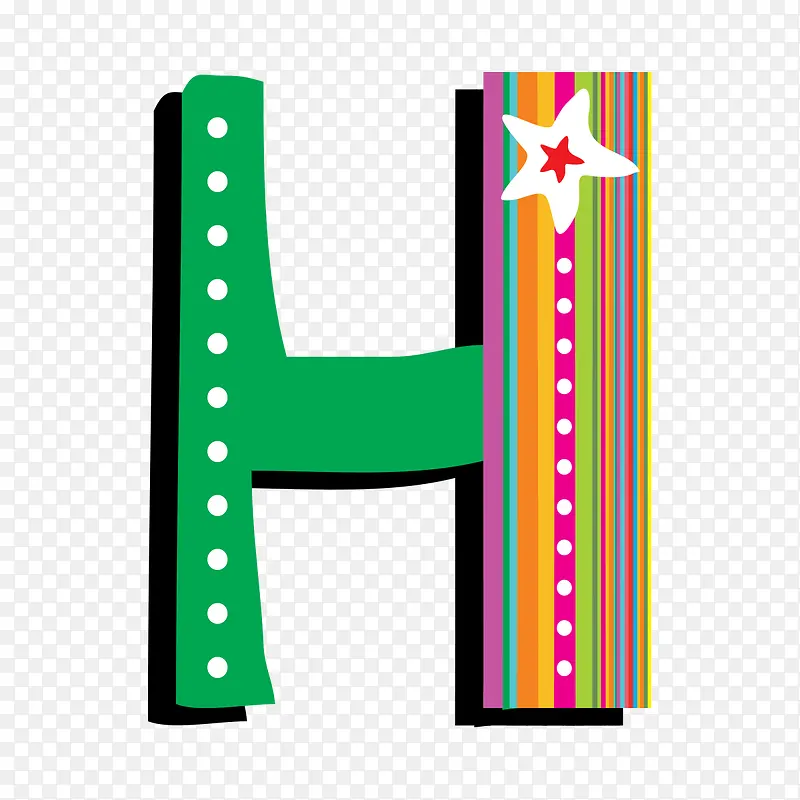 圣诞英文字母H