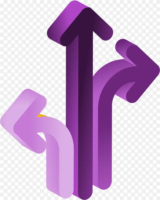 紫色立体箭头
