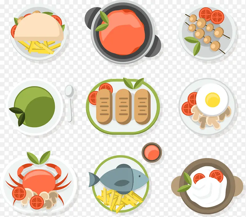 矢量手绘食物