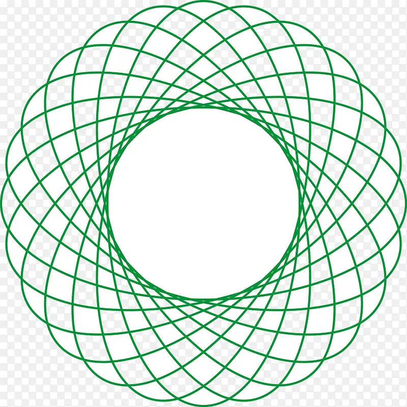 绿色矢量螺旋花纹图