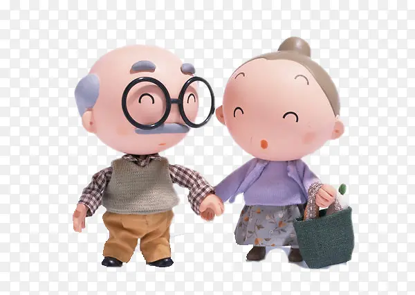 老人夫妇牵手