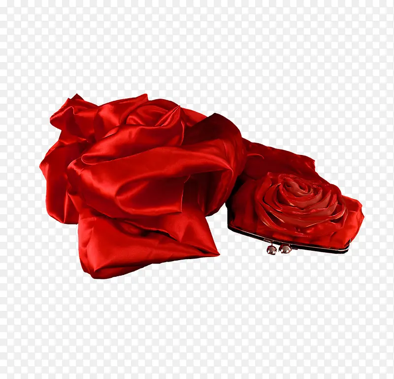 红色丝绸玫瑰花