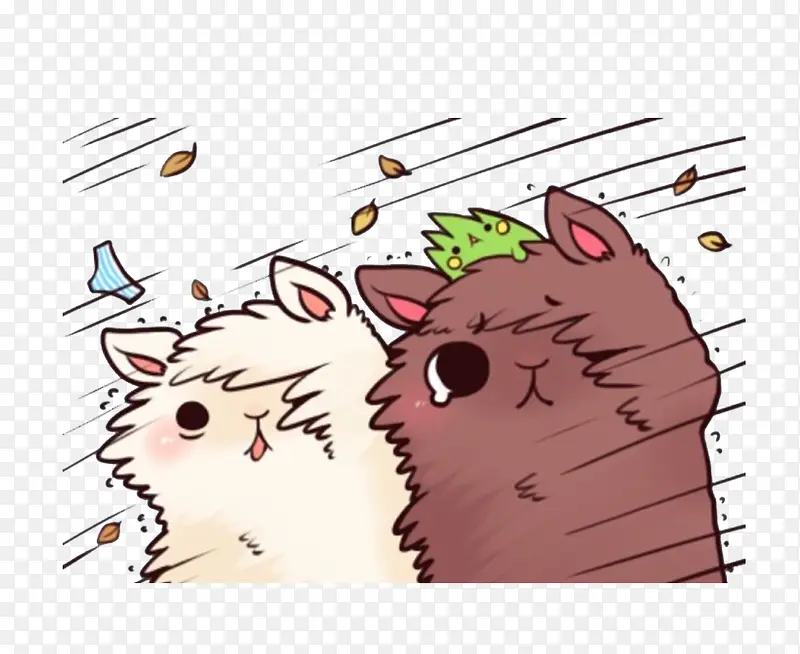 狂风中的兔子