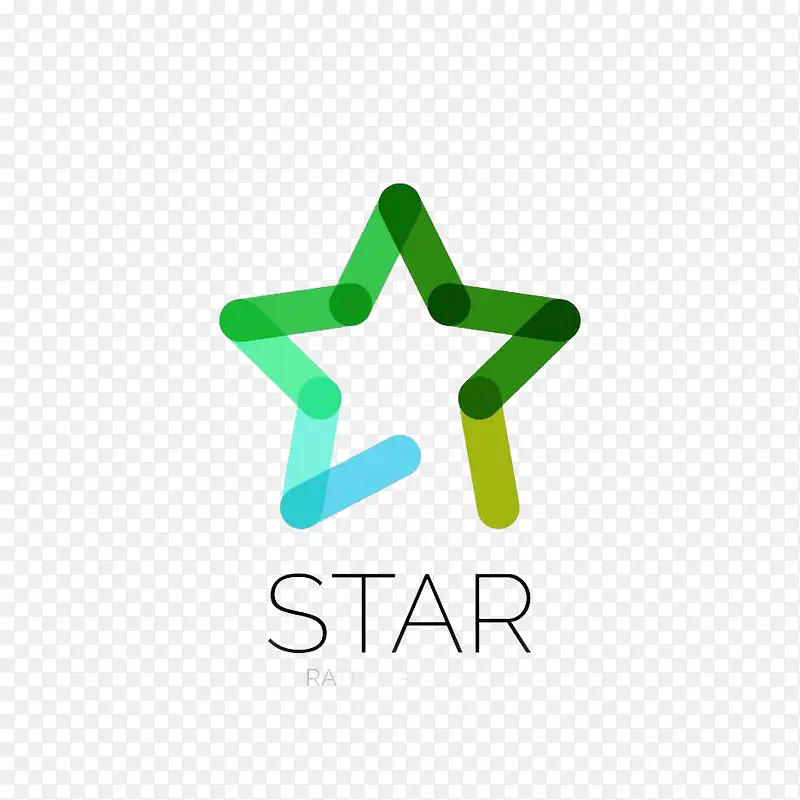 线条五角星logo设计