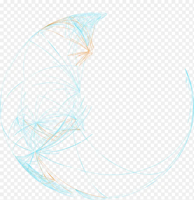 蓝色简约线条圆圈装饰图案
