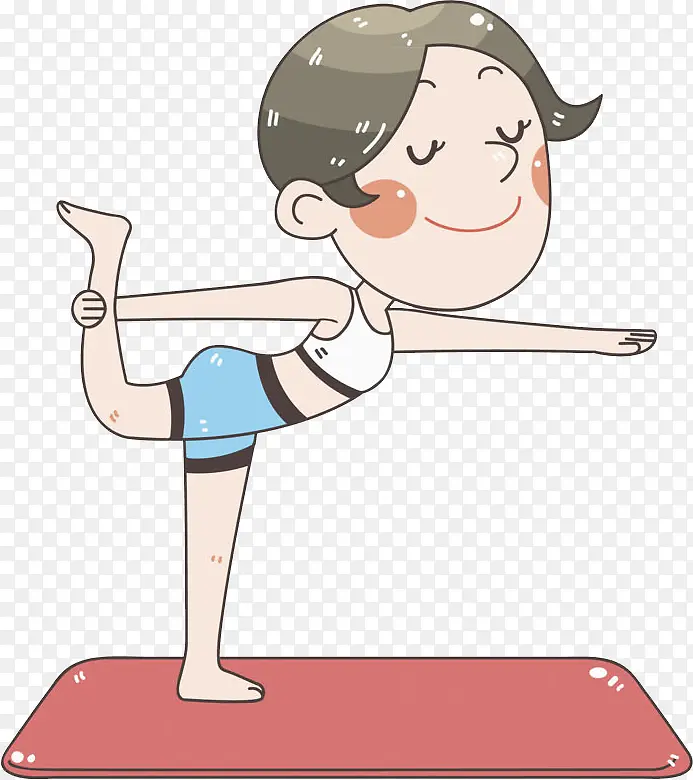 卡通做瑜伽的女人免抠图