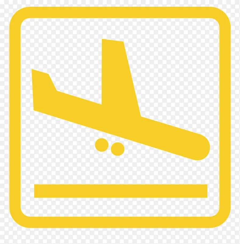 手绘黄色飞机跑道图标
