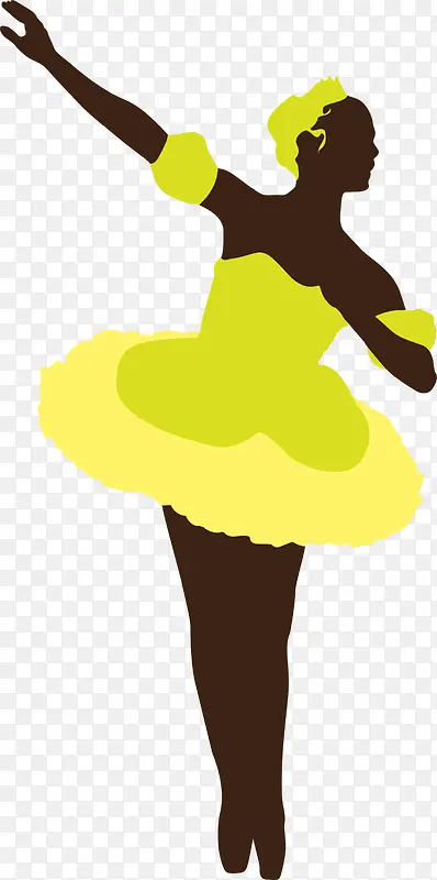 黄绿色扁平芭蕾女孩