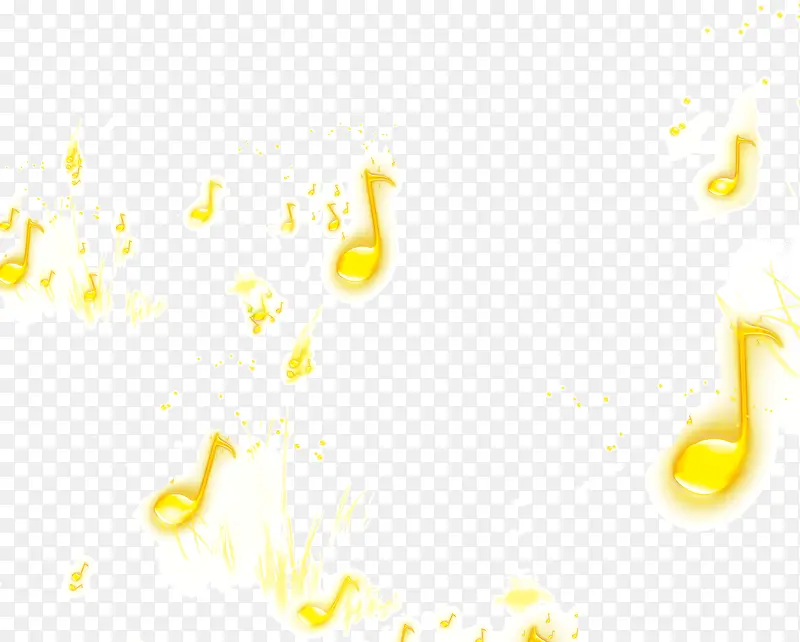 黄色WEB水晶风格音符