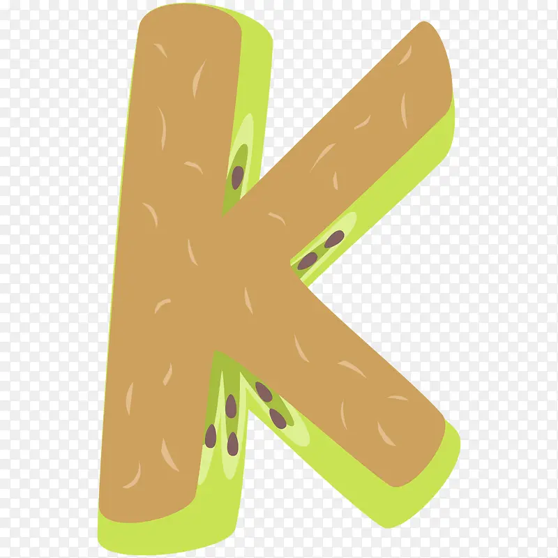 卡通蔬菜水果字母K
