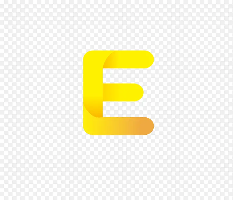 黄色渐变英文字母E