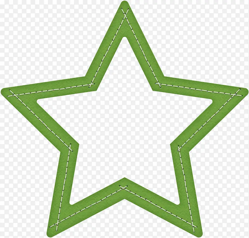 绿色漂亮镂空五角星