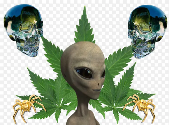 蒸汽波风格科幻外星人