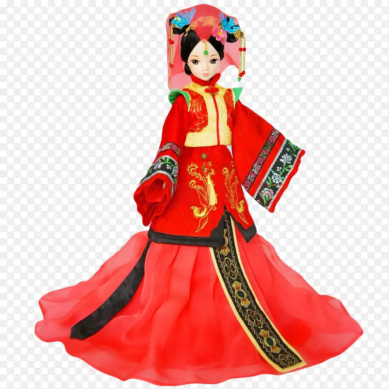 中国风喜庆古装新娘娃娃