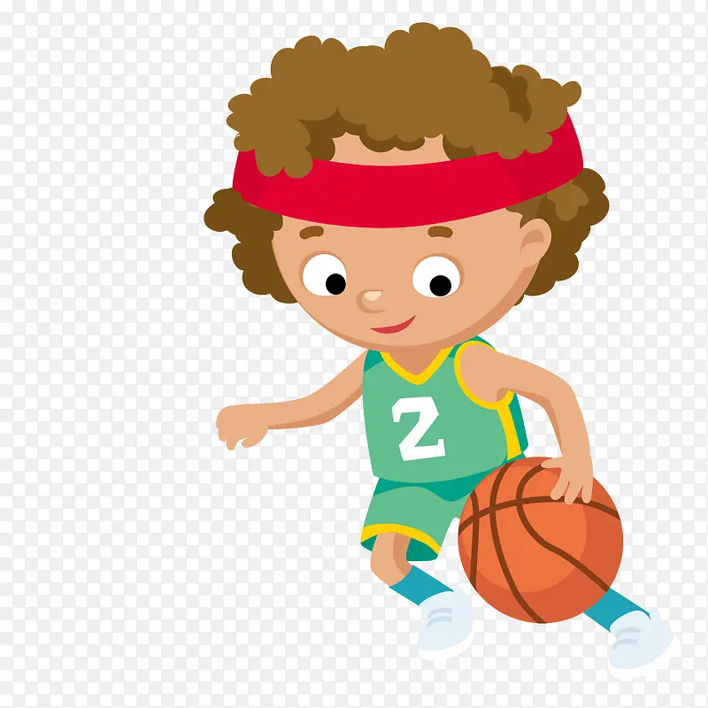 打篮球的小男孩