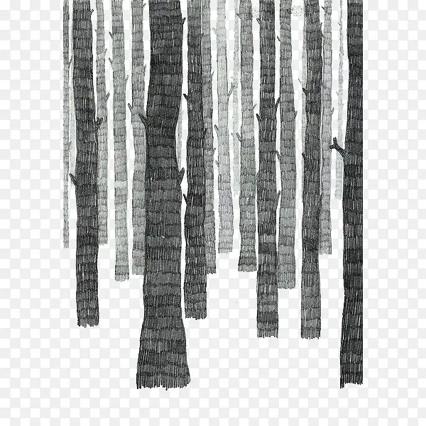 手绘树林
