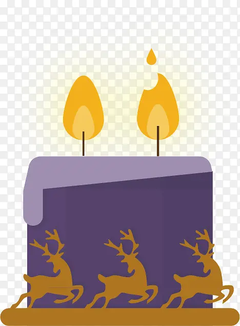 紫色蜡烛烛光火焰矢量手绘素材
