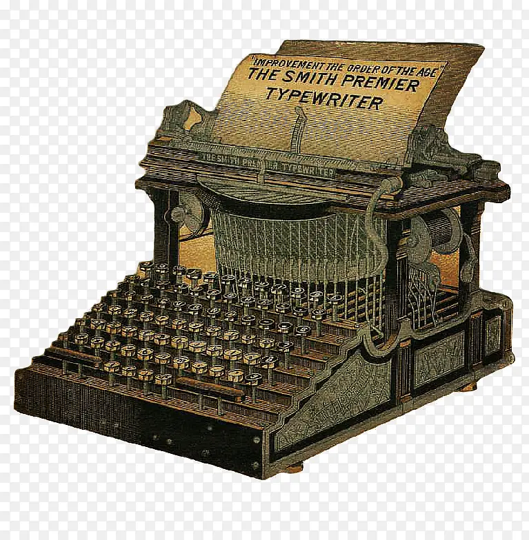 复古古典打字机免抠素材