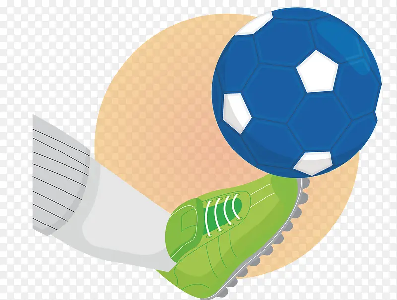 脚踢足球卡通创意足球世界杯矢量