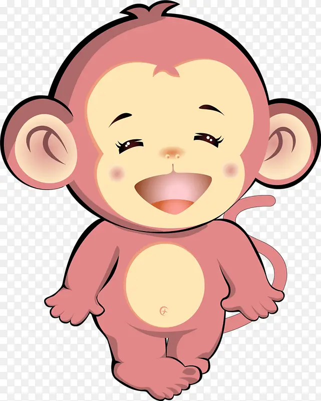 粉色小猴子
